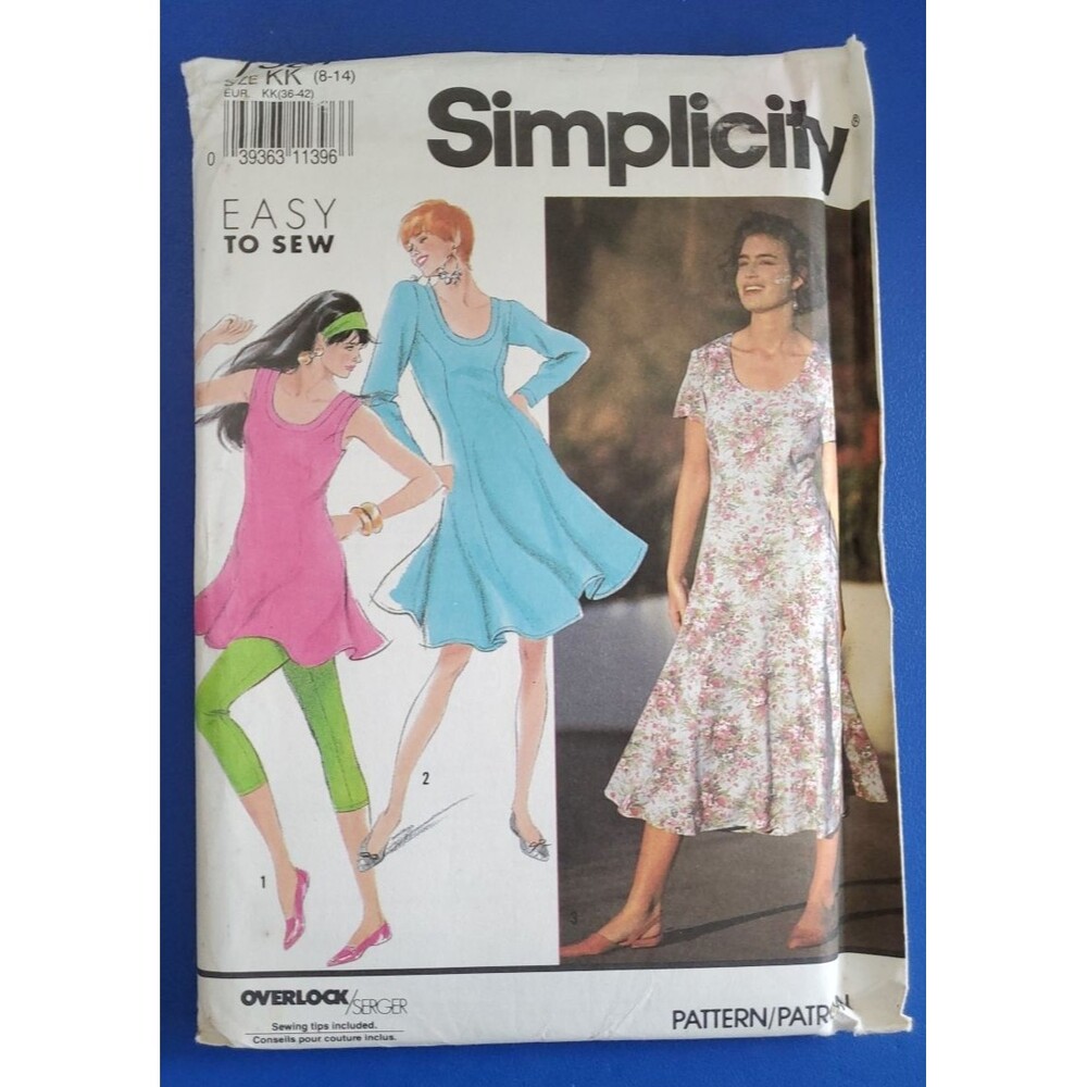VTG Simplicity 7327 Sewing Pattern Woman's Flare Skirt Dress/Leggings 8-14 UNCUT